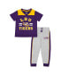 ფოტო #1 პროდუქტის Toddler Boys Purple, Heather Gray LSU Tigers Ka-Boot-It Jersey and Pants Set