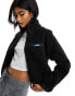 Фото #1 товара Kavu pinesdale zip through sherpa fleece jacket in black