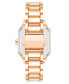 Women's Quartz Square Rose Gold-Tone Alloy Link Bracelet Watch, 27mm