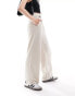 JDY button detail wide leg dad trousers in stone Серый, M - EU 38 - фото #3