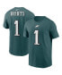 Фото #5 товара Men's Jalen Hurts Midnight Green Philadelphia Eagles Player Name & Number T-shirt