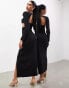 Фото #1 товара ASOS EDITION statement long sleeve square neck maxi dress in black