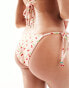 Фото #4 товара Peek and Beau Fuller Bust tie side bikini bottom in cherry gingham print with charms