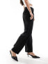 Фото #11 товара Bershka boxer waistband wide leg tailored trousers in black