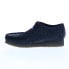 Фото #10 товара Clarks Wallabee 26168854 Mens Blue Suede Oxfords & Lace Ups Casual Shoes
