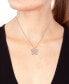 ფოტო #2 პროდუქტის EFFY® Diamond Round & Baguette Flower 18" Pendant Necklace (3/4 ct. t.w.) in 14k Rose Gold