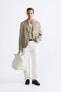 Check linen blend blazer