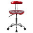 Фото #3 товара Vibrant Wine Red And Chrome Swivel Task Chair With Tractor Seat