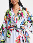 Y.A.S printed kimono in blue