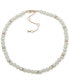 Фото #2 товара KARL LAGERFELD PARIS gold-Tone Imitation Pearl Omega Double Row Necklace, 16" + 3" extender