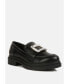 ფოტო #2 პროდუქტის Women's bossi faux leather loafers with buckle embellishment