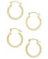 ფოტო #1 პროდუქტის Duo Set of Small Round Hoop Earrings in 10k Gold