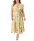Фото #1 товара Trendy Plus Size Kariana Flutter-Sleeve Dress
