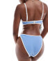 Фото #4 товара ASOS DESIGN contrast binding high leg hipster bikini bottom in dusty blue