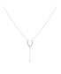 ფოტო #3 პროდუქტის Drizzle Pear Teardrop Bolo Adjustable Silver Diamond Lariat Necklace