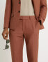 River Island linen slim suit trouser in rust