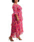 ფოტო #4 პროდუქტის Plus Size Printed Cold-Shoulder Tiered Ruffled Maxi Dress