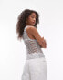 Фото #4 товара Topshop knitted metallic ladder top in silver