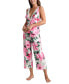 ფოტო #2 პროდუქტის Women's 2-Pc. Zandra Cropped Floral Pajamas Set