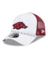 Фото #1 товара Men's White/Cardinal Arkansas Razorbacks Court Sport Foam A-Frame 9FORTY Adjustable Trucker Hat