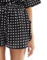 Фото #10 товара ASOS DESIGN satin short in spot print co-ord