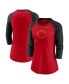 Фото #1 товара Women's Red, Black Cincinnati Reds Next Up Tri-Blend Raglan 3/4-Sleeve T-shirt