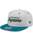 Men's White, Teal Distressed Jacksonville Jaguars Sparky Original 9FIFTY Snapback Hat