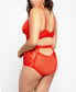 Фото #3 товара Women's Plus Size Stretch Lace Bustier and Brief Lingerie Set
