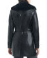 Фото #2 товара Women's Faux-Leather Belted Trench Coat