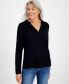 ფოტო #1 პროდუქტის Women's Cotton Long Sleeve Ruffled Top, Created for Macy's