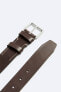 Topstitched leather belt