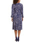 Фото #2 товара Petite Printed Bishop-Sleeve Midi Dress