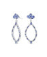 ფოტო #2 პროდუქტის Large Statement Open Teardrops Gemstone Leaf Chandelier Earrings For Women .925 Sterling Silver