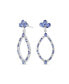 Large Statement Open Teardrops Gemstone Leaf Chandelier Earrings For Women .925 Sterling Silver