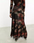 Фото #2 товара Amy Lynn heatwave maxi skirt with net overlay in black co-ord