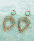 ფოტო #2 პროდუქტის Genuine Chrysoprase Golden Bronze Abstract Drop Earrings