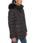 Фото #3 товара Women's Bibbed Faux-Fur-Trim Hooded Puffer Coat, Created for Macy's