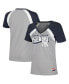 Women's Gray New York Yankees Heathered Raglan V-Neck T-Shirt Серый, S - фото #1