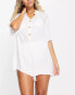 Esmee Exclusive button up beach playsuit in white