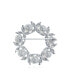 ფოტო #3 პროდუქტის Elegant Bridal Holiday Marquise CZ Cubic Zirconia Round 8MM White Simulated Pearl Wreath Circle Scarf Brooch Pin For Women Wedding