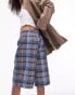 Topshop pull on grunge check awkward short in blue BLAU, 46 - фото #4