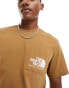 The North Face Berkeley California pocket t-shirt in brown Коричневый, S - фото #4