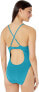 Фото #2 товара BCBG Womens 183991 Plunging V Neckline Shirred Solid One Piece Swimsuit Size 2
