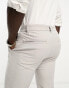 New Look linen look smart trousers in stone