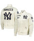 ფოტო #1 პროდუქტის Men's Cream New York Yankees Cooperstown Collection Pinstripe Retro Classic Satin Full-Snap Jacket