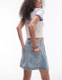 Фото #2 товара Topshop denim high waisted mini skirt in bleach