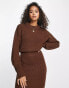 ASOS DESIGN co-ord jumper with tie back detail in brown Коричневый, 36 - фото #3