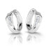 Fashionable silver earrings with zircons M26027