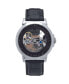 Men Xander Leather Watch - Silver/Black, 45mm