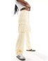 Pimkie straight leg cargo pocket detail trousers in yellow